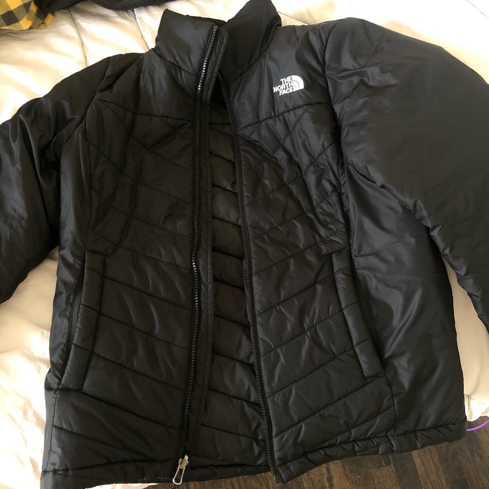 women’s black Northface puffer jacket